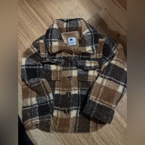 George Kids Brown Plaid Shacket